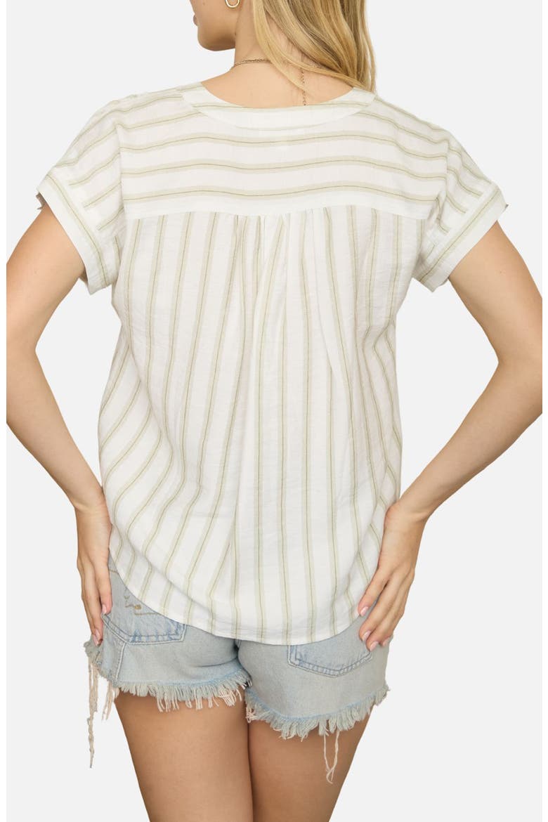 Stripe Button-Up Shirt, Alternate, color, OLIVE