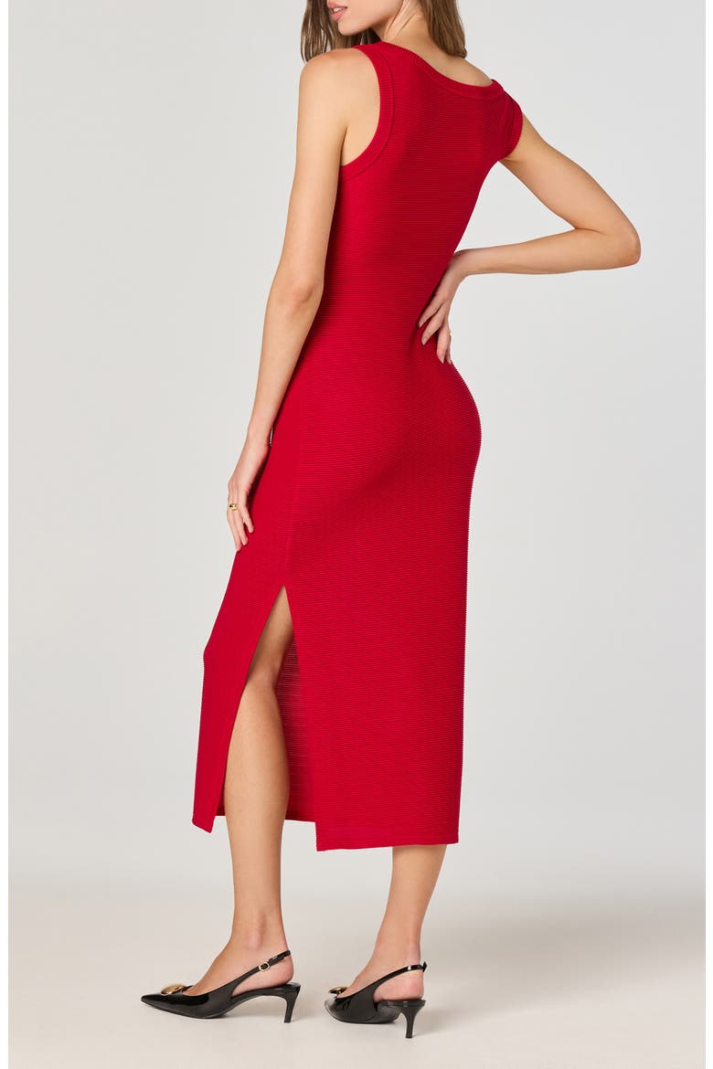Asymmetric Knit Dress, Alternate, color, RED