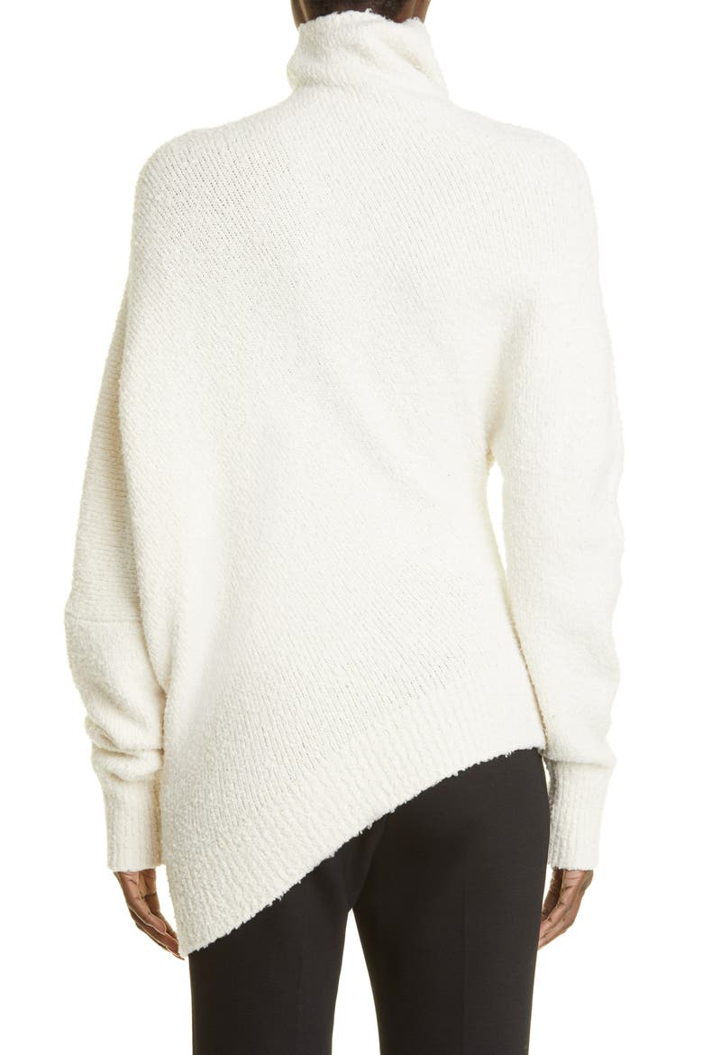 Asymmetric Hem Merino Wool Blend Bouclé Sweater, Alternate, color, ECRU
