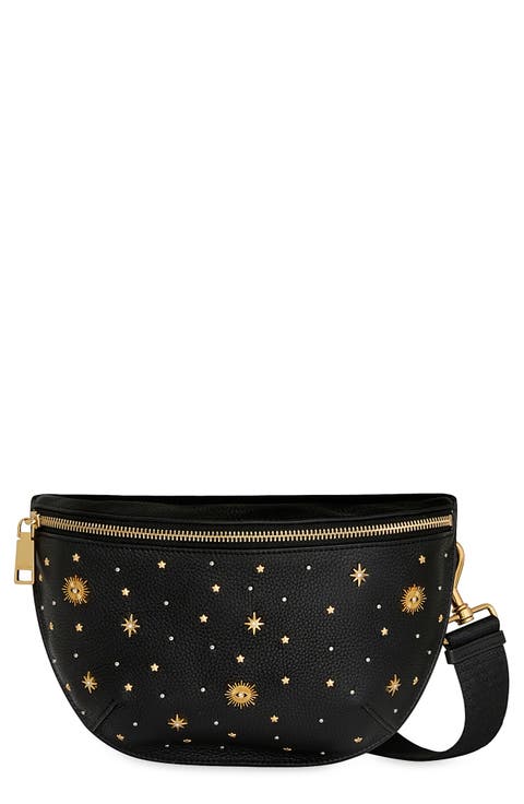 Darren Evil Eye Studded Leather Sling Bag