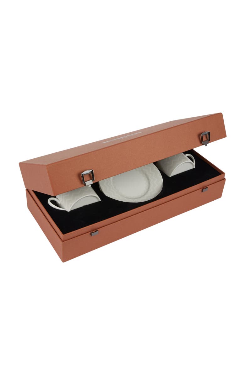 Missoni Home Zigzag White Set Of 2 Tea Cups & Saucers, Alternate, color, White