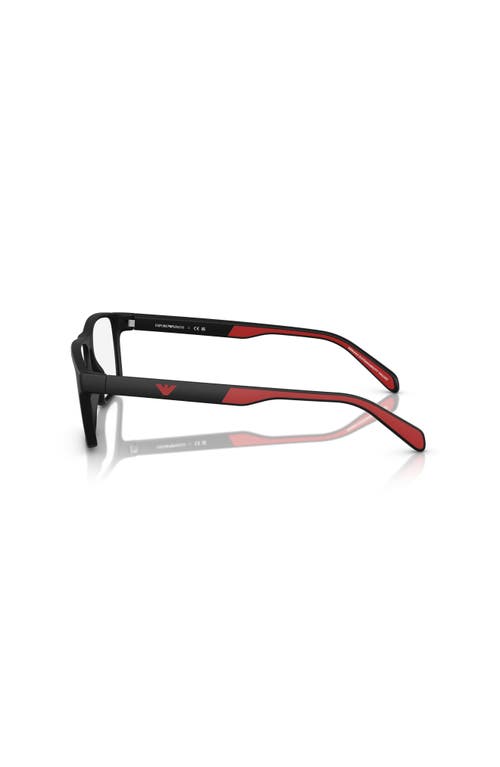 Emporio Armani 54mm Rectangle Optical Glasses In Black