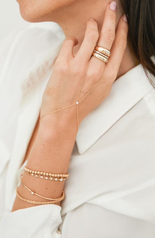 Zoë Chicco Floating Diamond Adjustable Hand Chain In Gold
