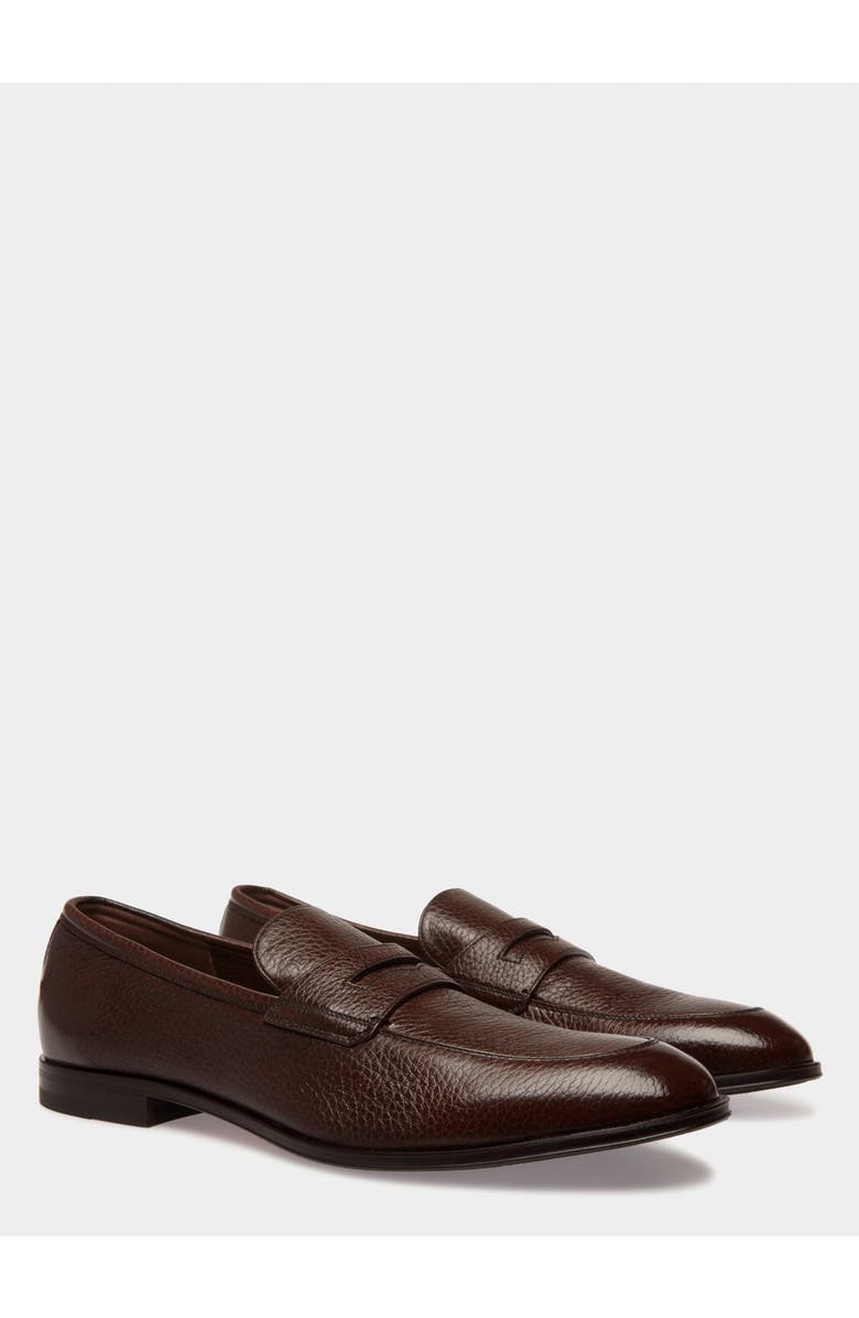 Bally Webb Leather Loafers In Deer Leather, Alternate, color, Brown