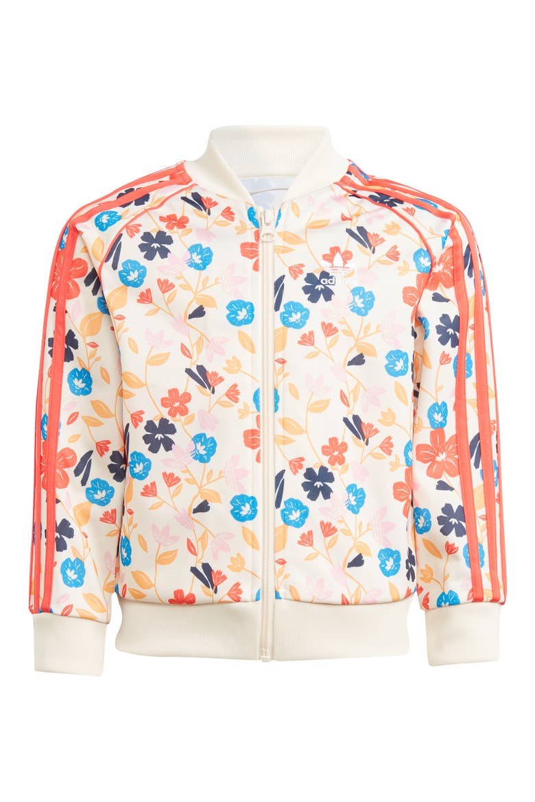 Kids' Floral Superstar Track Jacket & Joggers Set, Alternate, color, WHITE/ MULTICOLOR