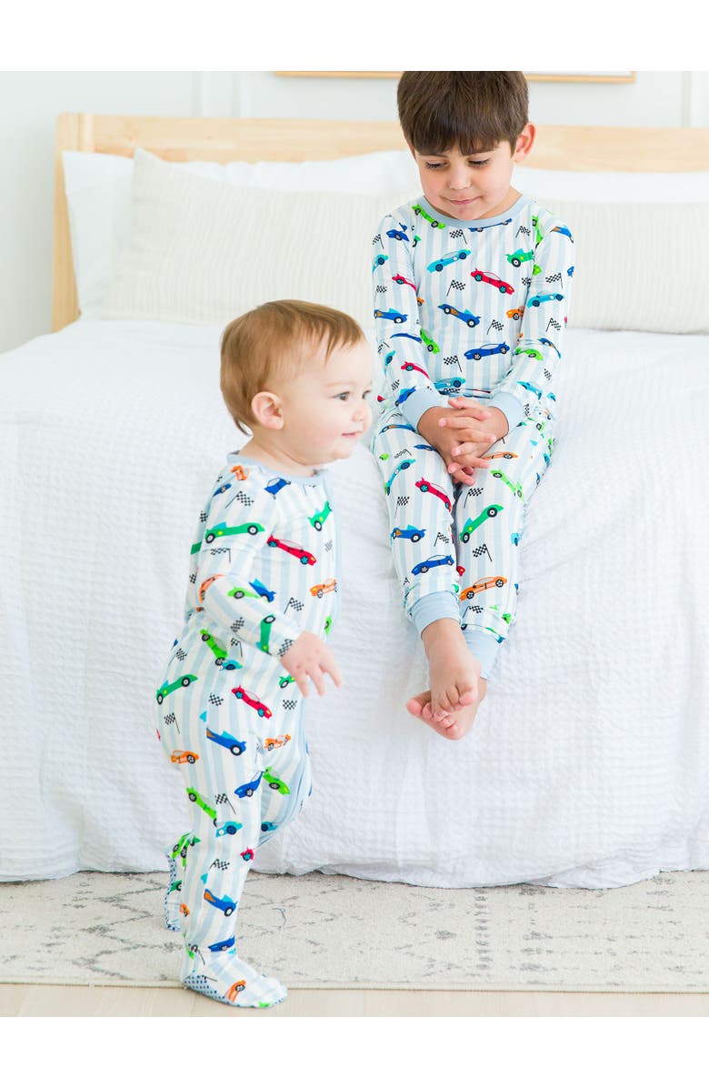 RuggedButts SoftSnooze Baby Boys One Piece Footie Pajamas, Alternate, color, Let's Roll