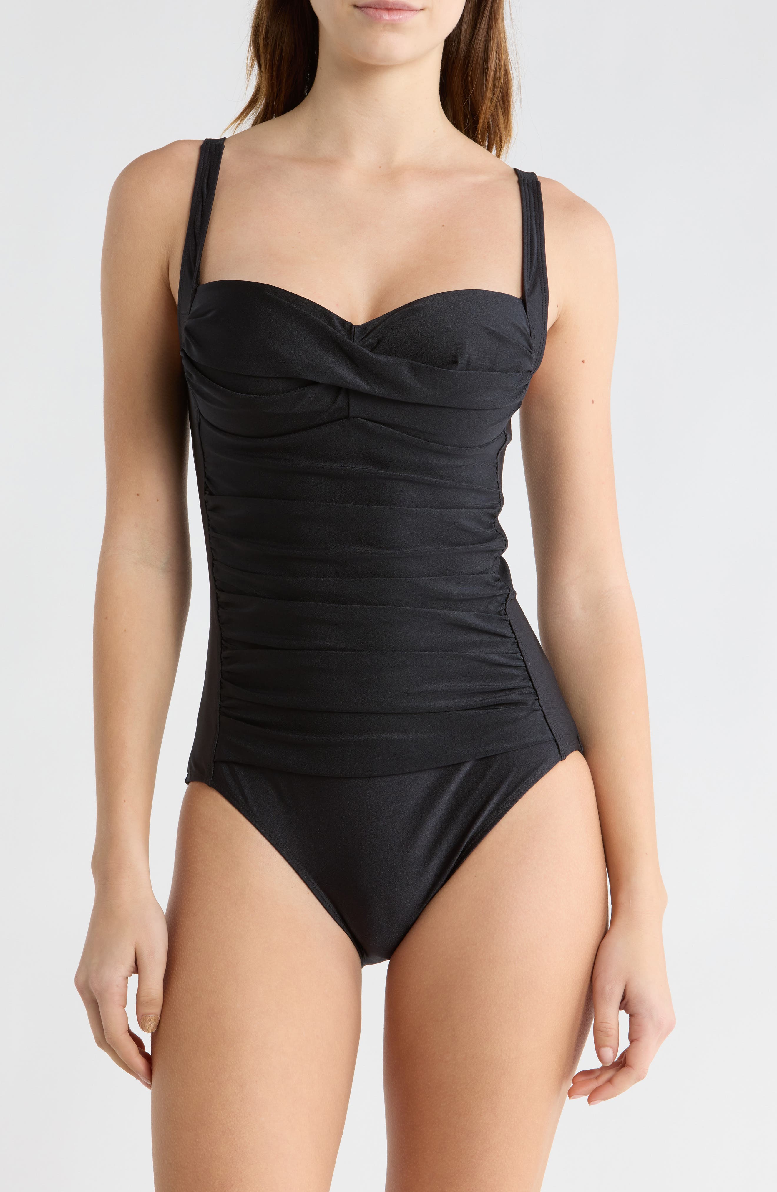 Betsey Johnson Ruched One-Piece Swimsuit