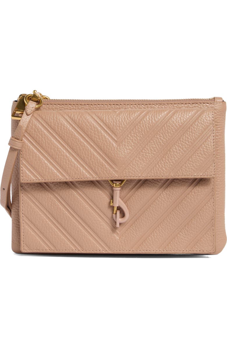 Rebecca Minkoff Edie Embossed Crossbody Bag, Main, color, Blushing