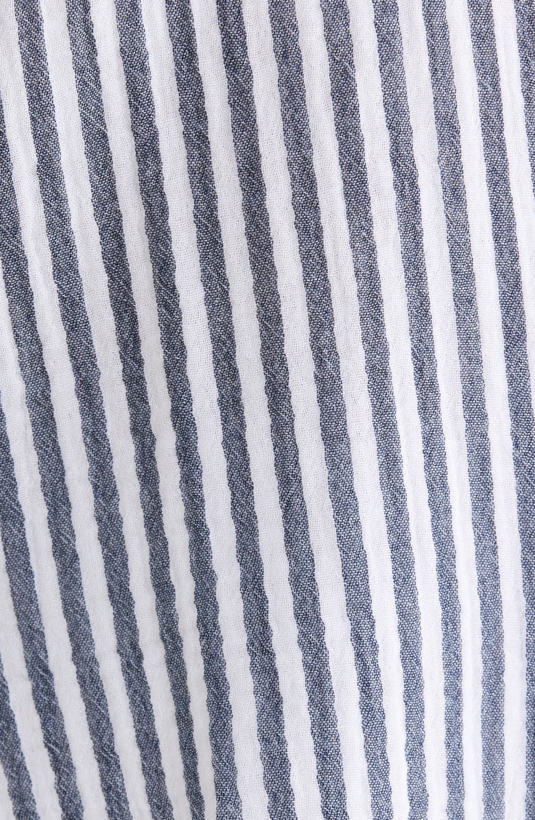 Caslon<sup>®</sup> Cotton Gauze Button-Up Shirt, Alternate, color, Navy- White Brianne Stripe