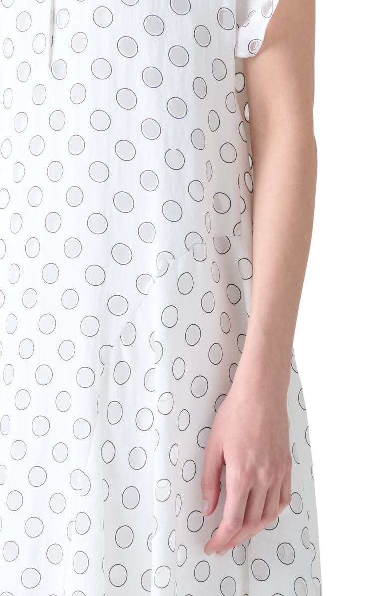 Akris punto Polka Dot Organza Midi Shirtdress, Alternate, color, Cream-Black