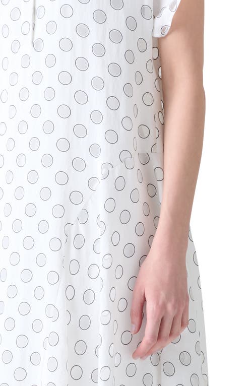 Akris Punto Polka Dot Organza Midi Shirtdress In White