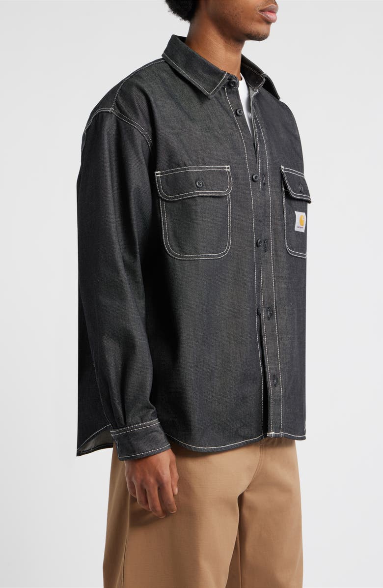 Carhartt Work In Progress Tigan Denim Shirt Jacket, Alternate, color, Black (Rigid)