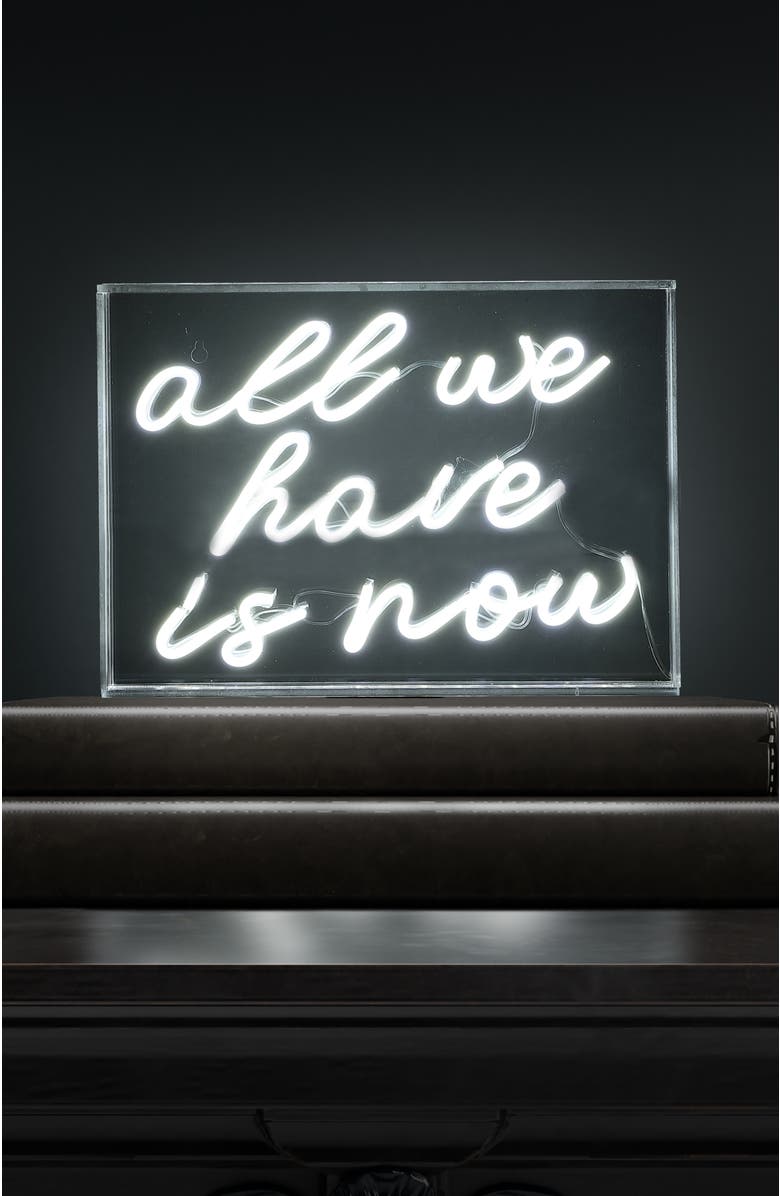 JONATHAN Y All X 10" Contemporary Glam Acrylic Box USB Operated LED Neon Light, Alternate, color, White