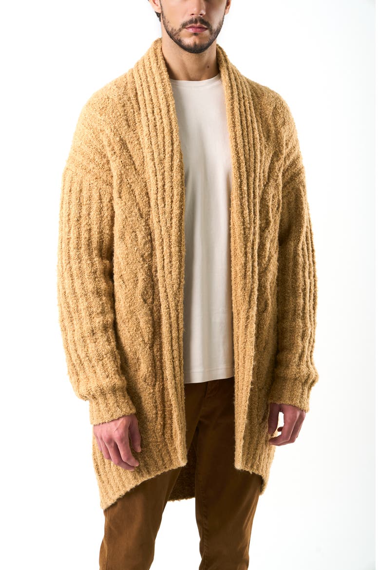Selva Ribbed Cardigan, Alternate, color, Honey