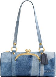 COACH Originals Kisslock 28 Denim Barrel Bag