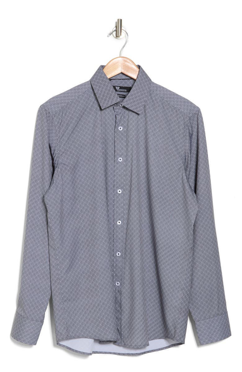 T.R. PREMIUM Medallion Print Stretch Button-Up Shirt, Alternate, color,