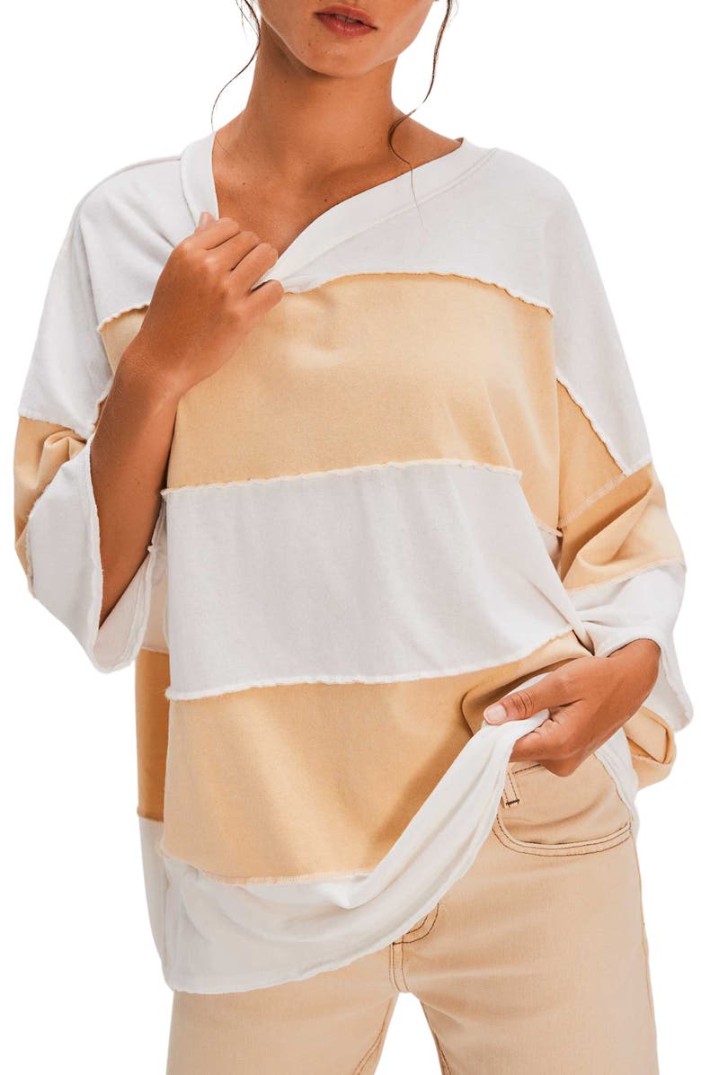 Free People Maddie Stripe Oversize Cotton T-Shirt, Main, color, 