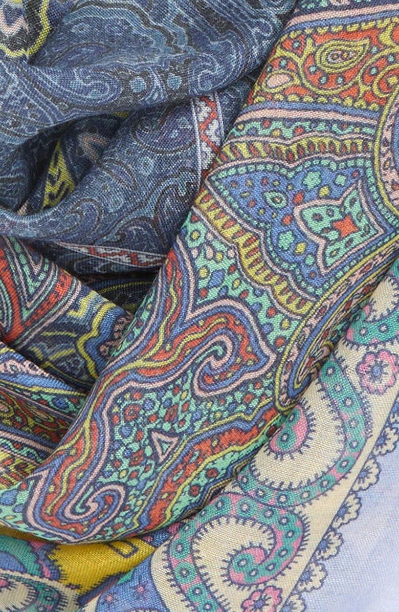 Etro Aida Paisley Modal & Silk Scarf, Alternate, color, 