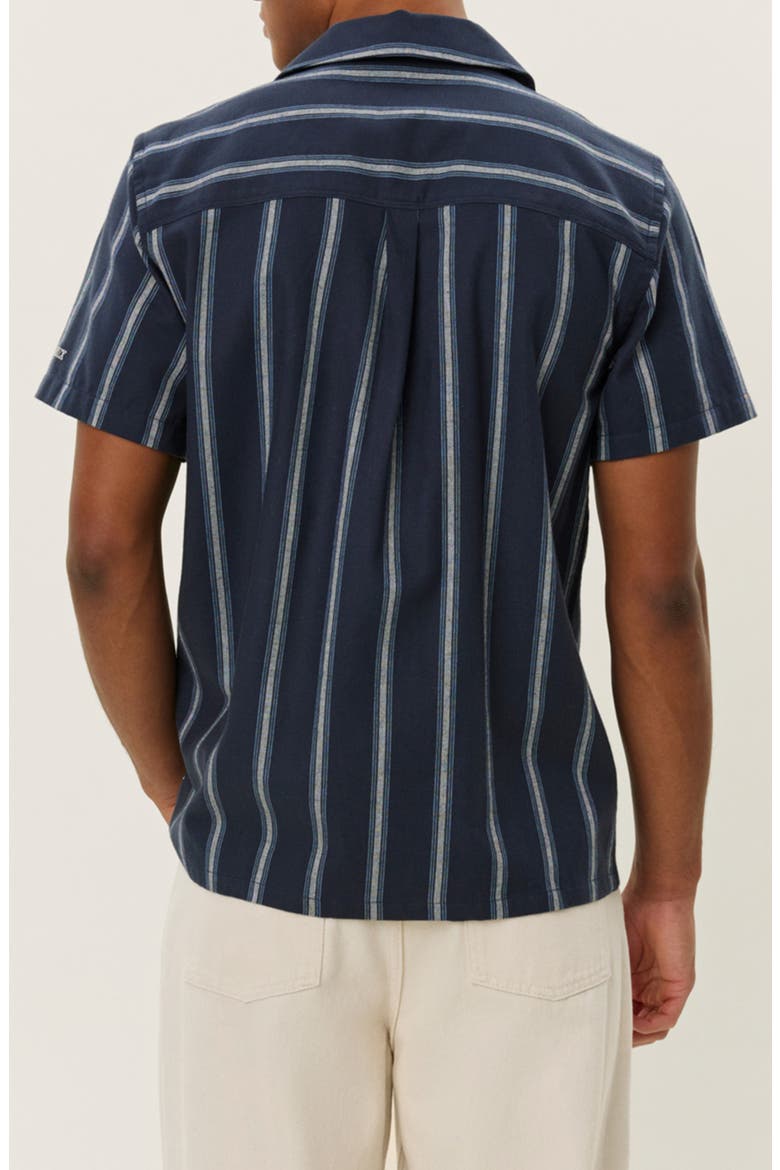 Lawson Stripe Camp Shirt, Alternate, color, DARK NAVY/ XENON BLUE
