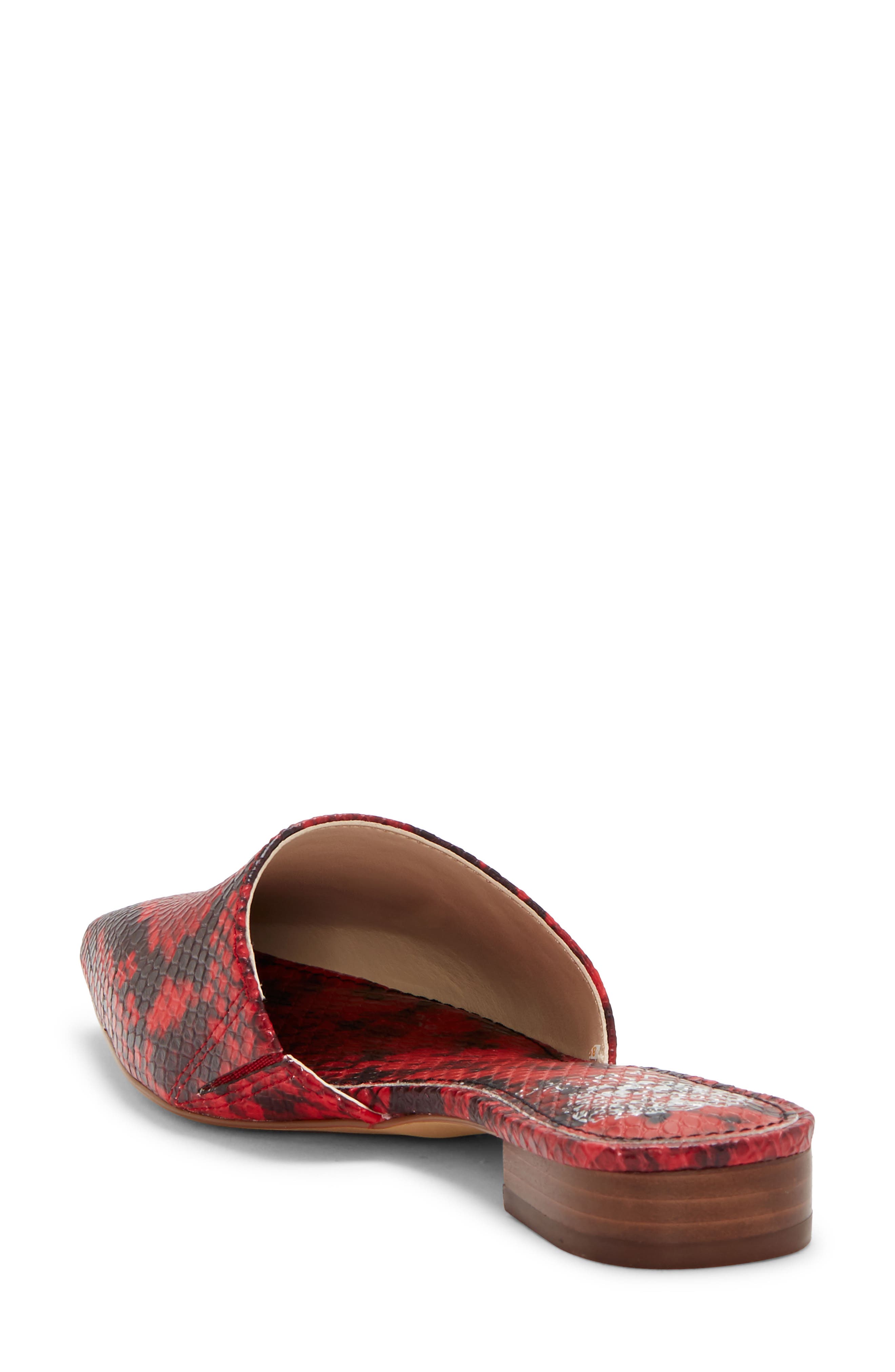 Felinial Mule, Alternate, color, RED SNAKE PRINT LEATHER