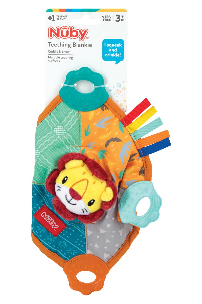 Lion Teething Blanket, Main, color, NONE