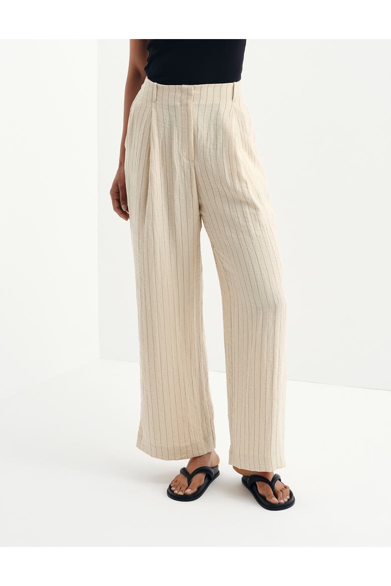Mara Regular Stripe Wide Leg Trouser, Main, color, Beige Stripe