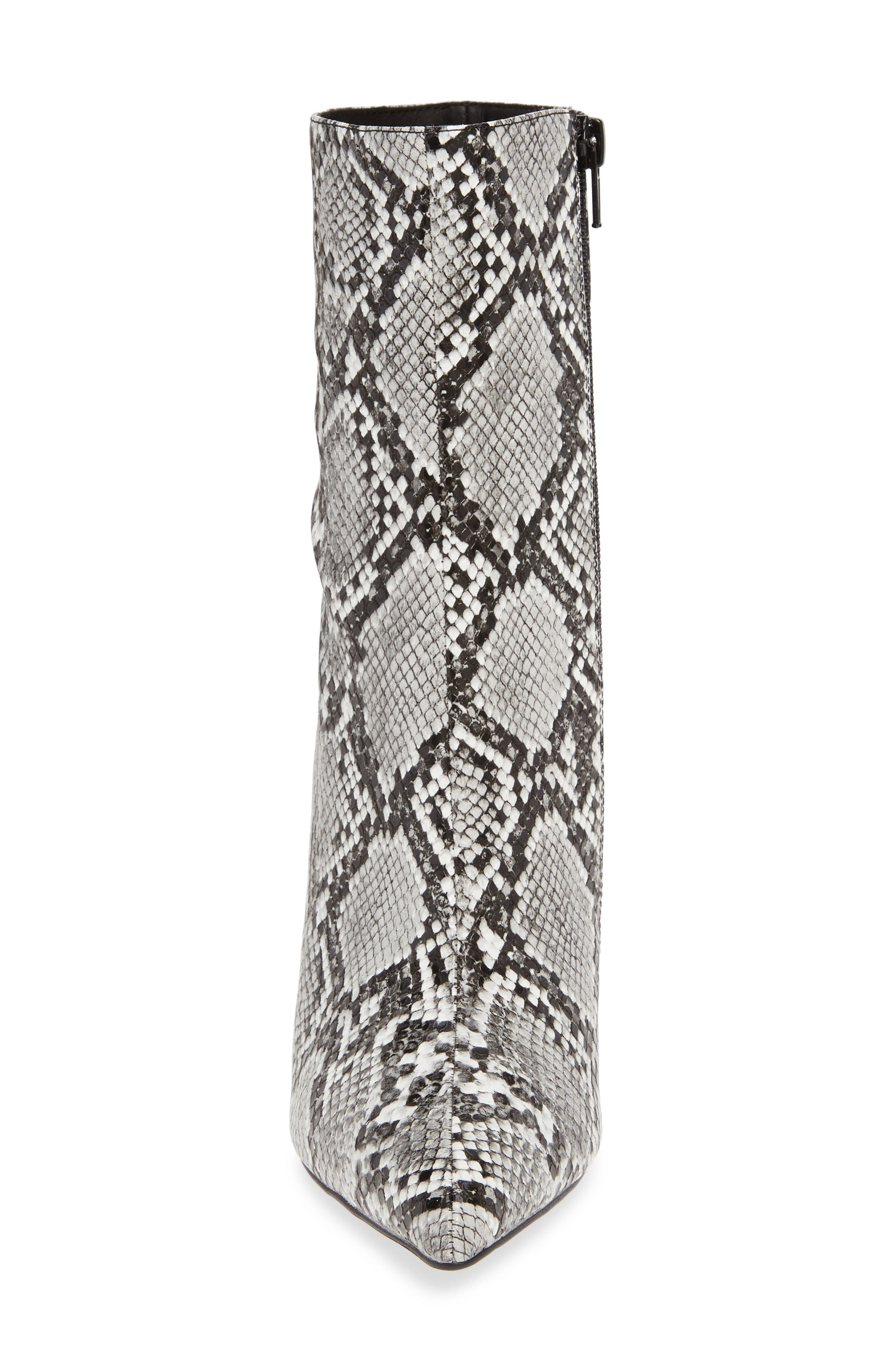 Siren Pointed Toe Bootie, Alternate, color, LIGHT GREY SNAKE PRINT
