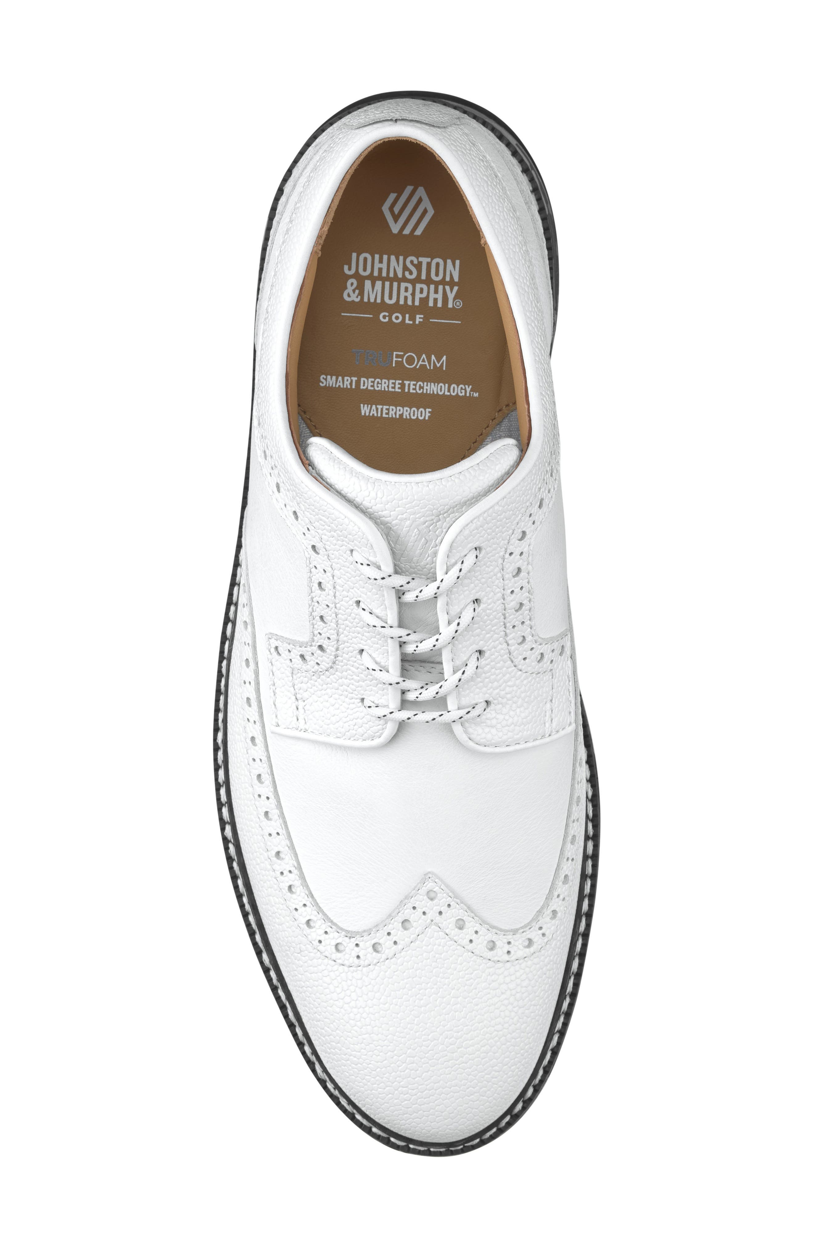 Johnston & Murphy Upton GL3 Luxe Hybrid Waterproof Golf Shoe, Alternate, color, White Wp Fg/ Scotch Grain