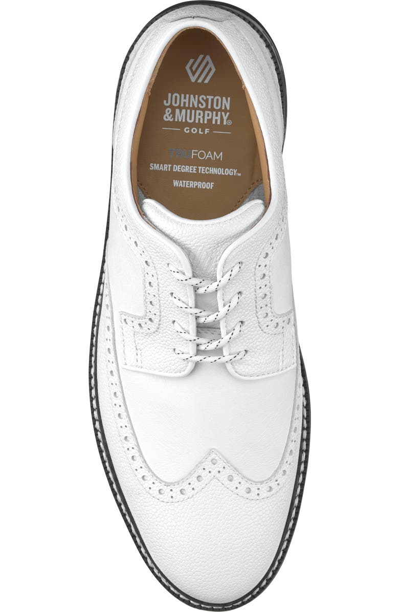 Johnston & Murphy Upton GL3 Luxe Hybrid Waterproof Golf Shoe, Alternate, color, White Wp Fg/ Scotch Grain