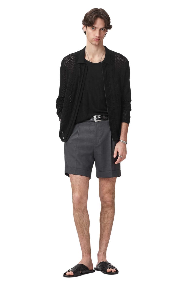 Pietro Organic Cotton Zip Cardigan, Alternate, color, BLACK