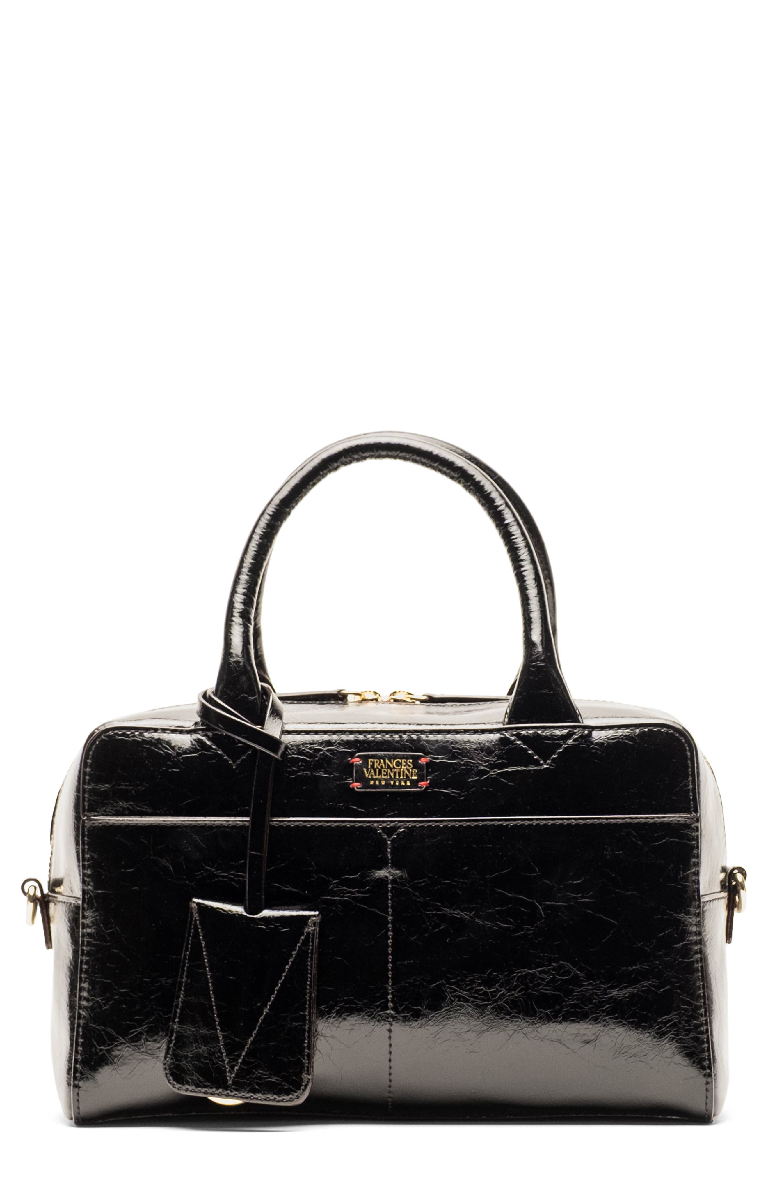 Frances Valentine Bunny Crinkle Leather Satchel, Main, color, 