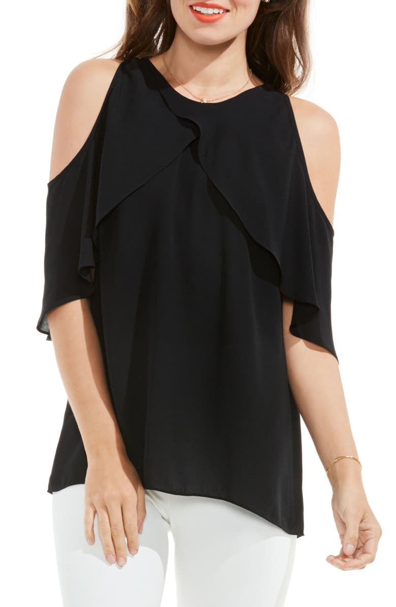 Vince Camuto Ruffle Cold Shoulder Blouse, Main, color,