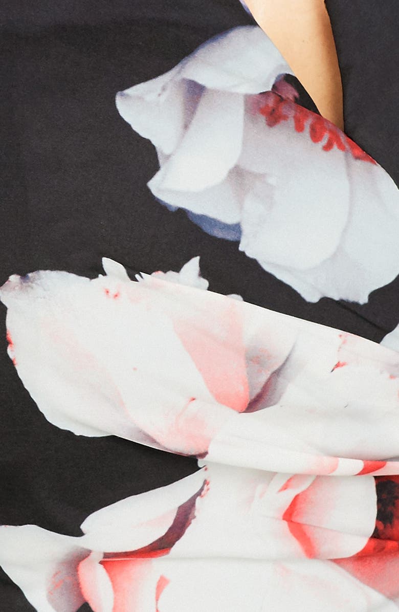 City Chic 'Open Rose' Print Tulip Hem Maxi Dress, Alternate, color, 