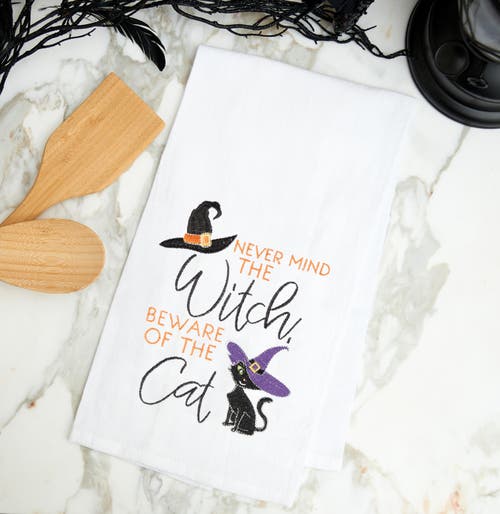 C & F Home C&f Home Beware Of The Cat Halloween Cotton Embroidered Flour Sack Kitchen Towel In Multi