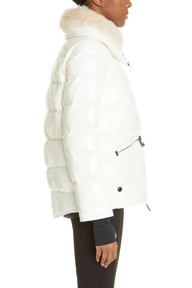 Arabba Down Jacket with Shearling Collar, Alternate, color, WHITE