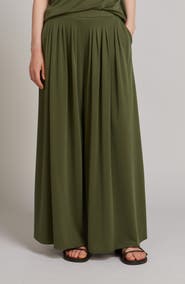 MM by Max Mara Cicala Pleated Wide Leg Jersey Pants
