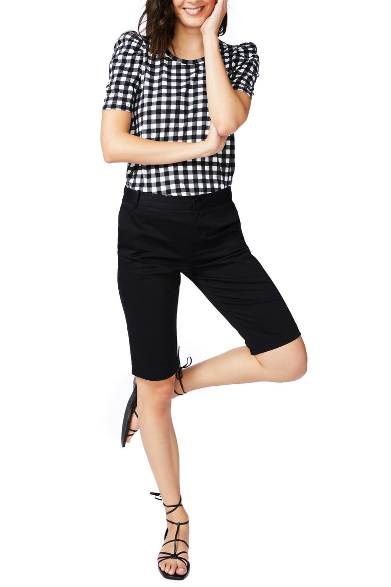 Stretch Cotton Twill Bermuda Shorts, Alternate, color, RICH BLACK