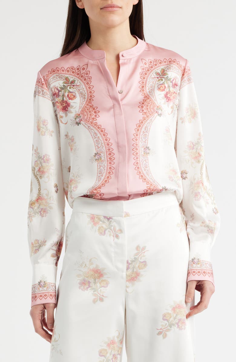 KOBI HALPERIN Juliette Floral Button-Up Shirt, Alternate, color, Quartz Multi