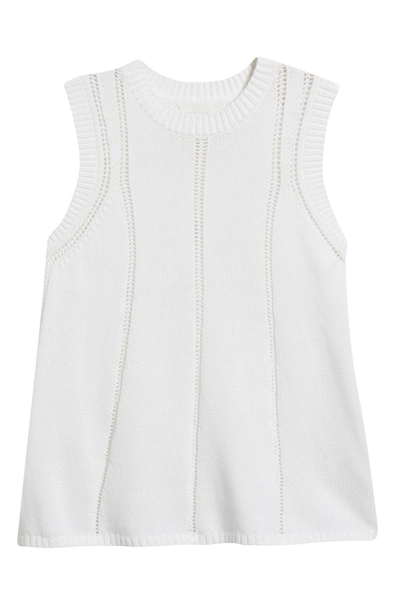 Caslon<sup>®</sup> Open Stitch Sleeveless Sweater, Alternate, color, White