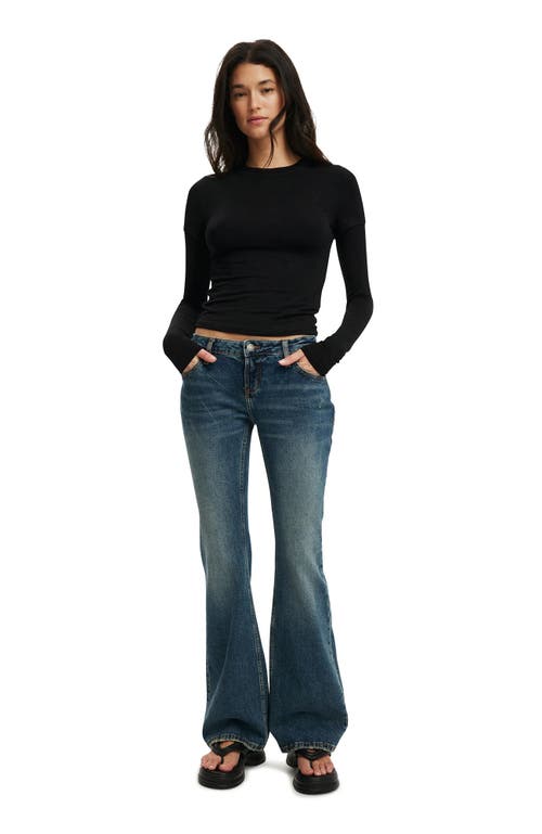 Cotton On Sheer Layer Crew Long Sleeve In Black