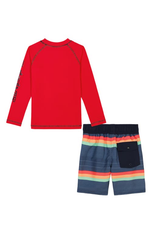 QUIKSILVER QUIKSILVER LONG SLEEVE TWO-PIECE RASHGUARD SWIMSUIT