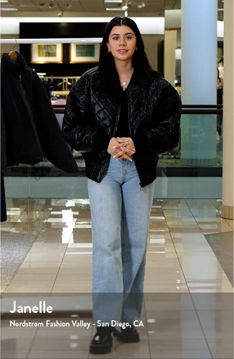 Better Than Leather Faux Leather Quilted Bomber Jacket, sales video thumbnail