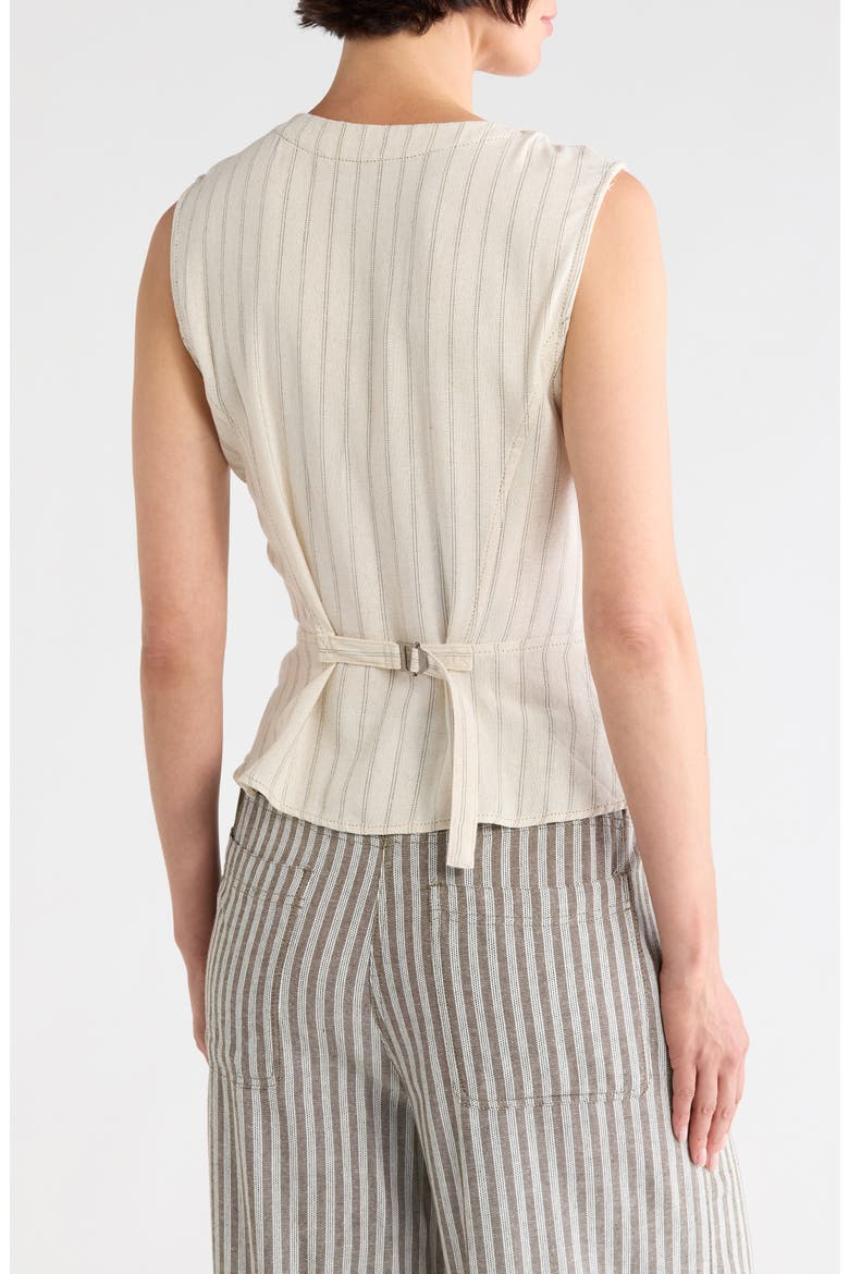 Pinstripe Button Front Vest, Alternate, color, NATURAL DASHING STRIPE