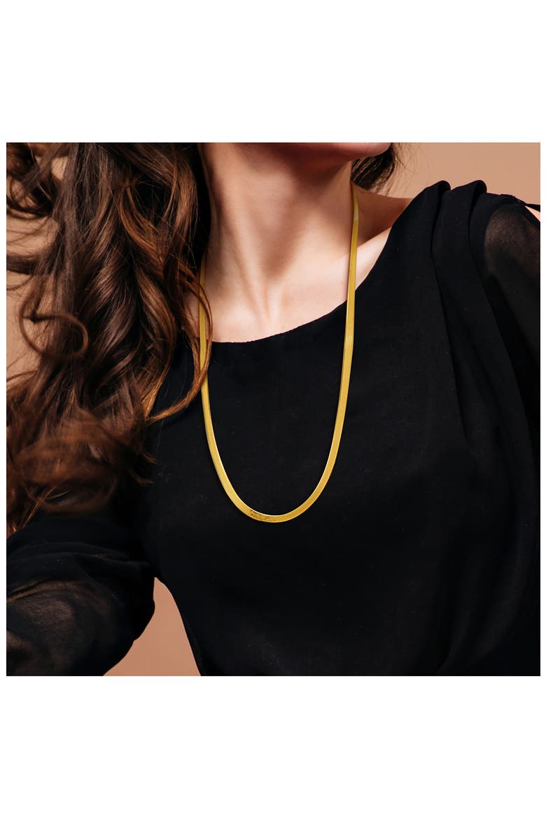 Herringbone Chain Necklace, Alternate, color, GOLD
