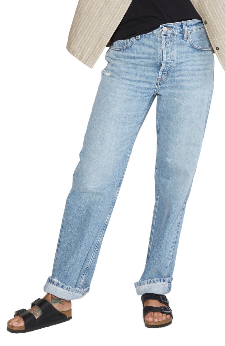 ÉTICA Altin Raw Hem Slouchy Boyfriend Jeans, Alternate, color, 