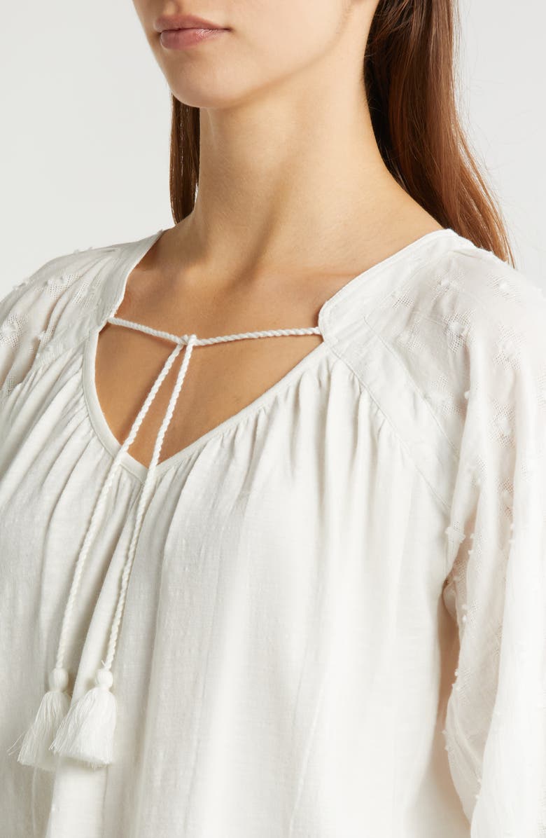 Lucky Brand Long Sleeve Cotton Peasant Top, Alternate, color, 