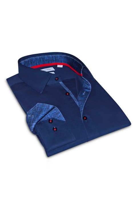 Tailored Fit Solid Cotton Dress Shirt