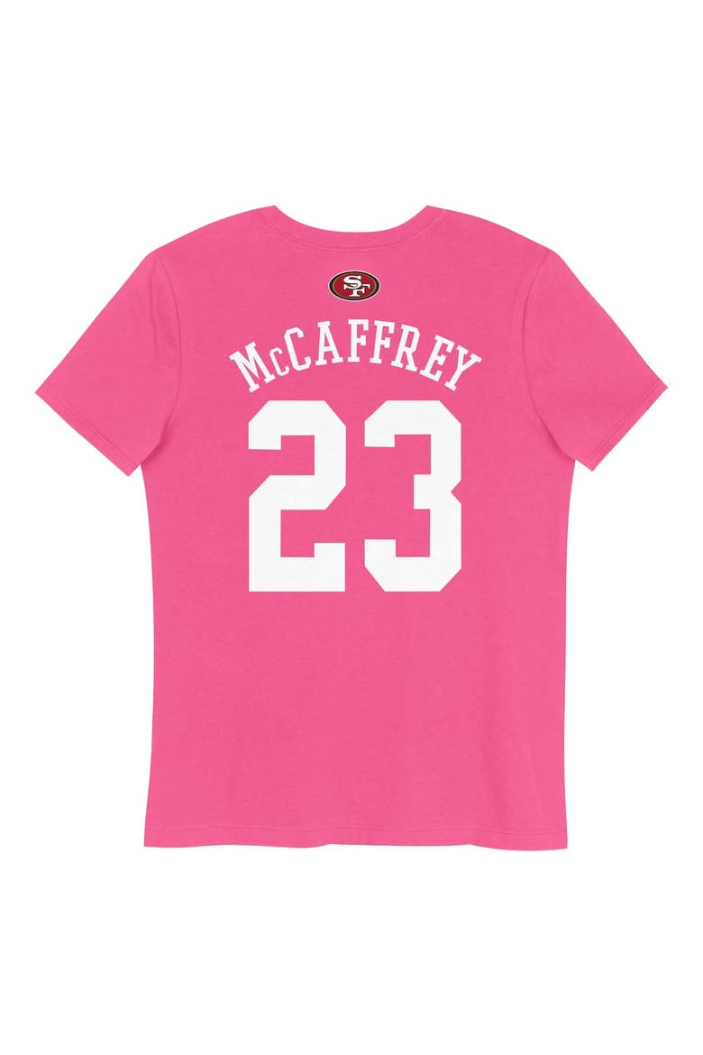 Girls Youth Christian McCaffrey Pink San Francisco 49ers Player Name & Number T-Shirt, Alternate, color, Pink