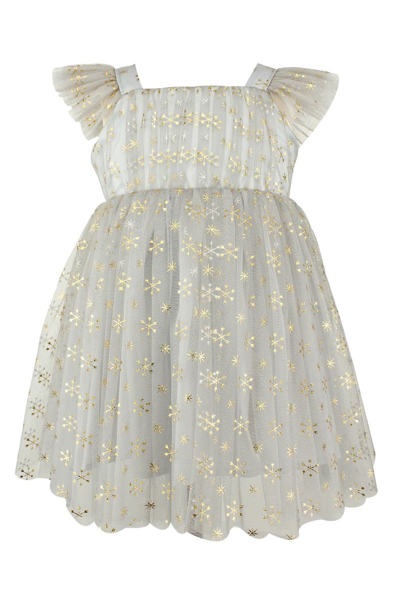Popatu Metallic Star & Snowflake Tulle Dress, Main, color,