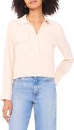 Vince Camuto Half Placket Popover Top